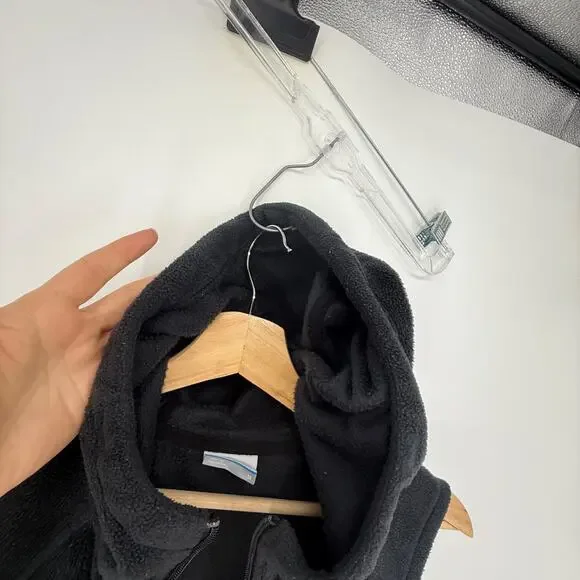 Columbia Hooded Vest Women MED M Benton Springs Fleece Zip Outdoors Hiking, 2919 - Picture 3 of 9